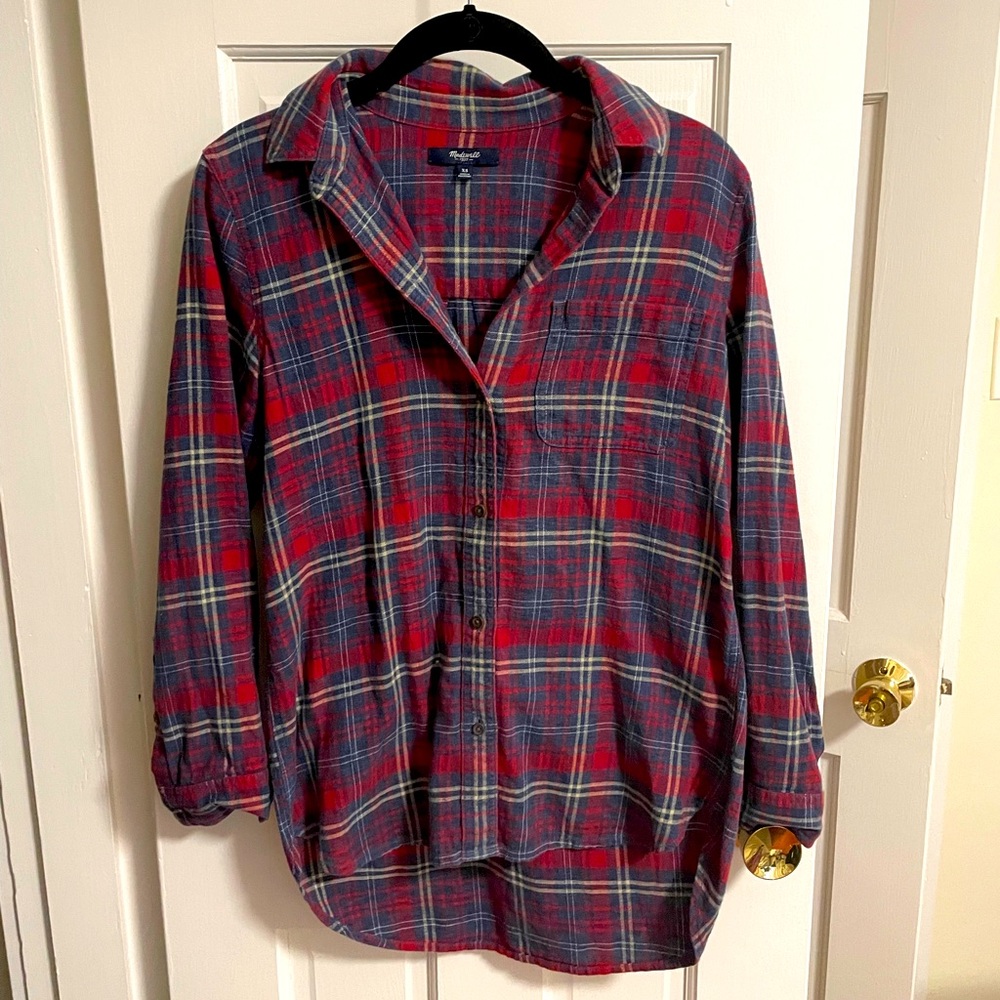 Madewell Red Plaid Flannel Shirt